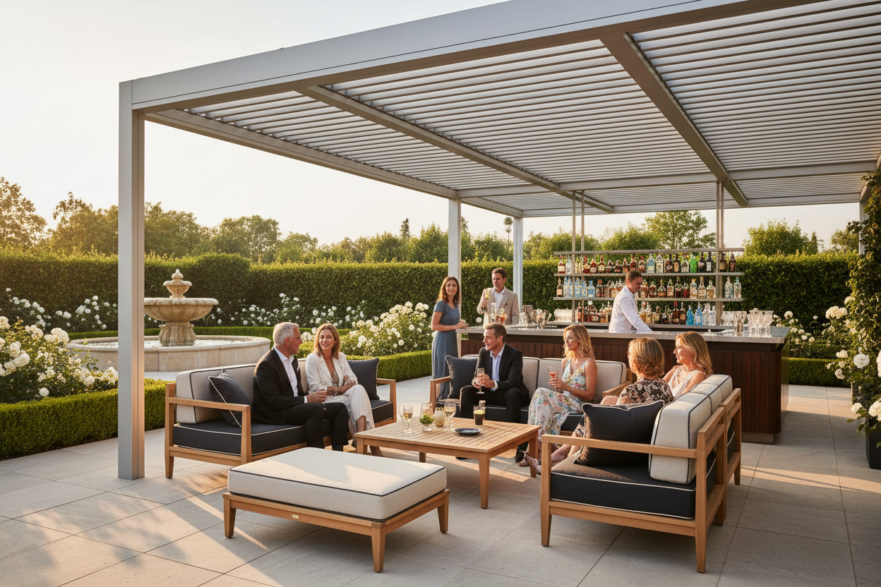 Electric Pergola - Motorized Louvered Roof System