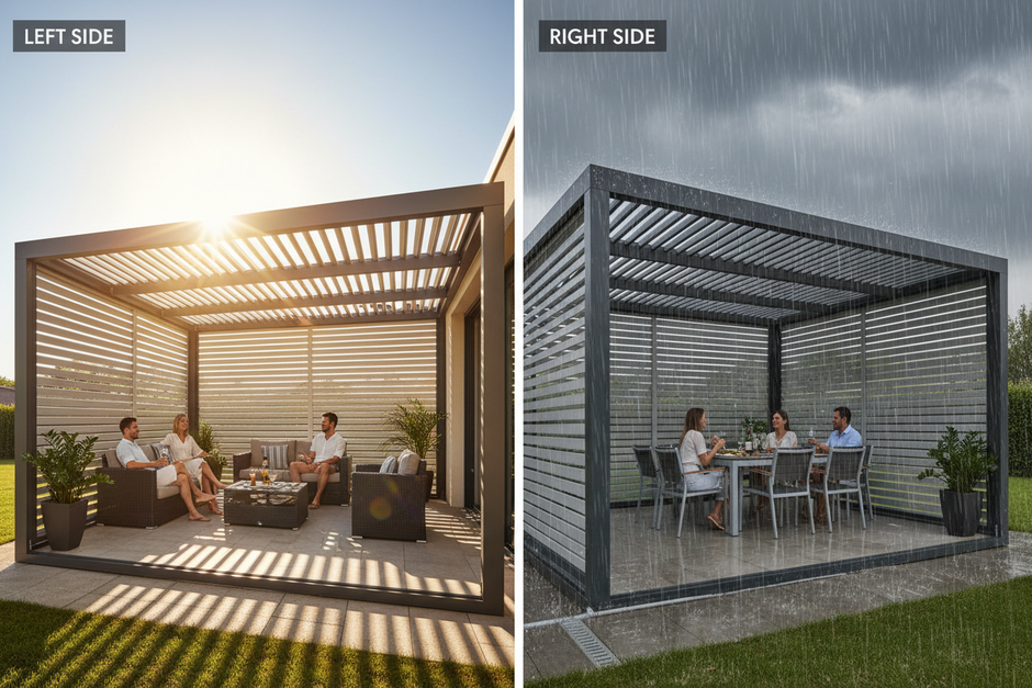 Electric Pergola - Motorized Louvered Roof System