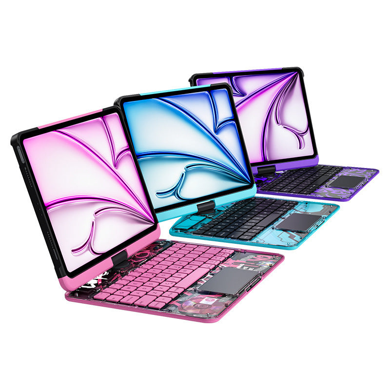 Transparent Rotating iPad Magic Keyboard Compatible with Apple Air5 One Pro Protective Case