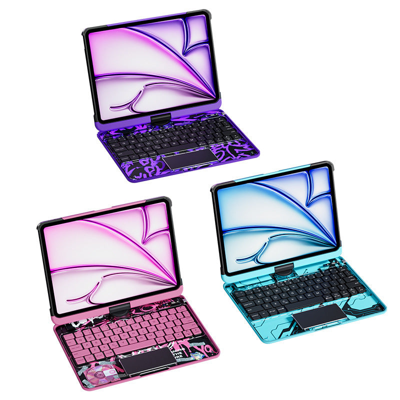 Transparent Rotating iPad Magic Keyboard Compatible with Apple Air5 One Pro Protective Case