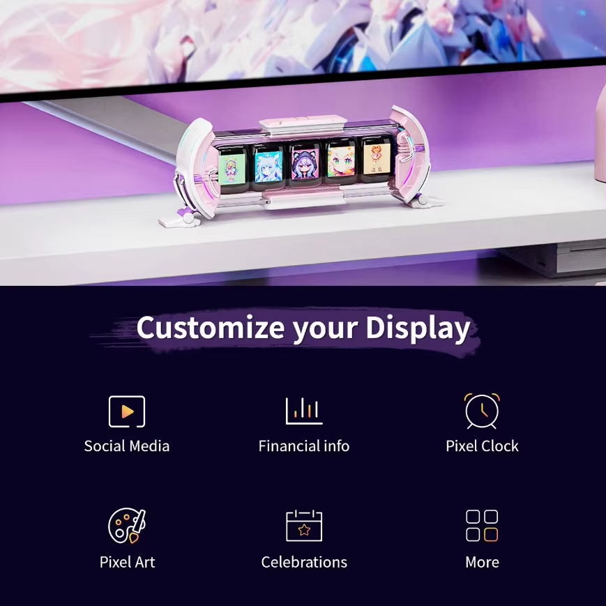 Divoom Times Gate Pixel Any Screen Glow Tube Clock Table Tower