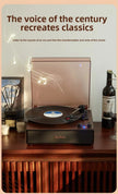 Vintage Gramophone Black Vinyl Record Player with Bluetooth Speaker