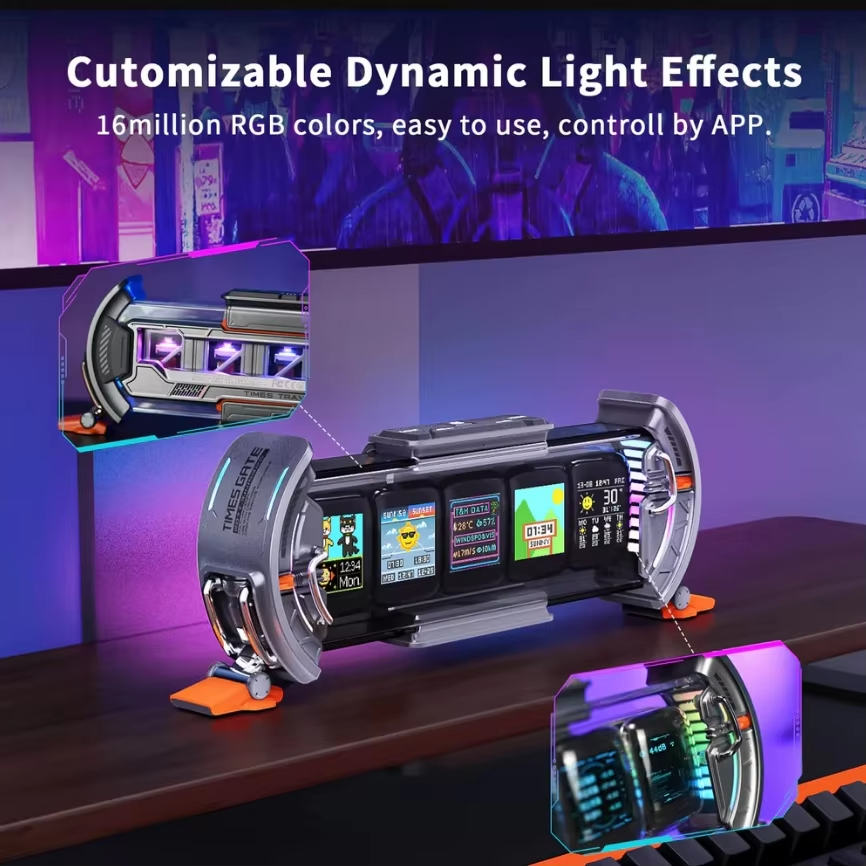 Divoom Times Gate Pixel Any Screen Glow Tube Clock Table Tower