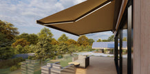 Heavy Duty Full Cassette-type Electric Retractable Awning - Motorized Patio Shade with Remote Control