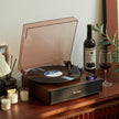 Vintage Gramophone Black Vinyl Record Player with Bluetooth Speaker