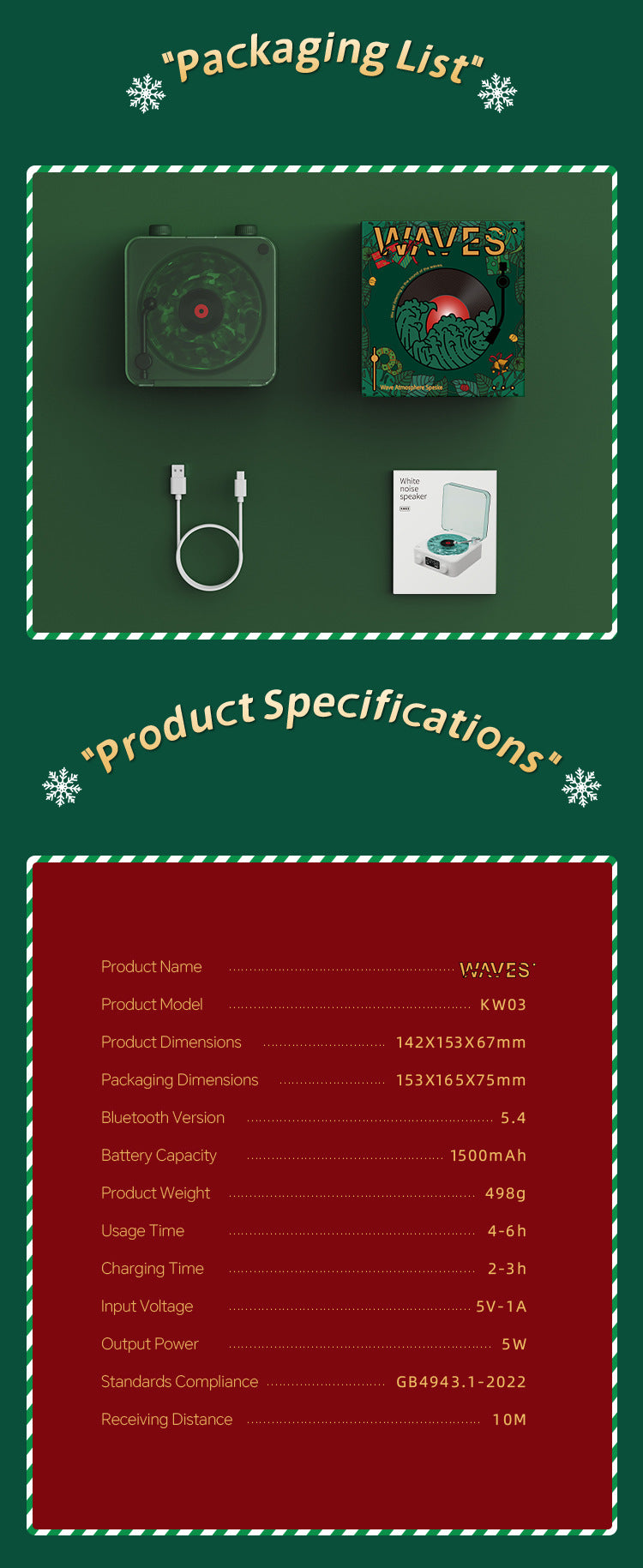 Creative Santa Claus Bluetooth Speaker Listening to Sea White Gift