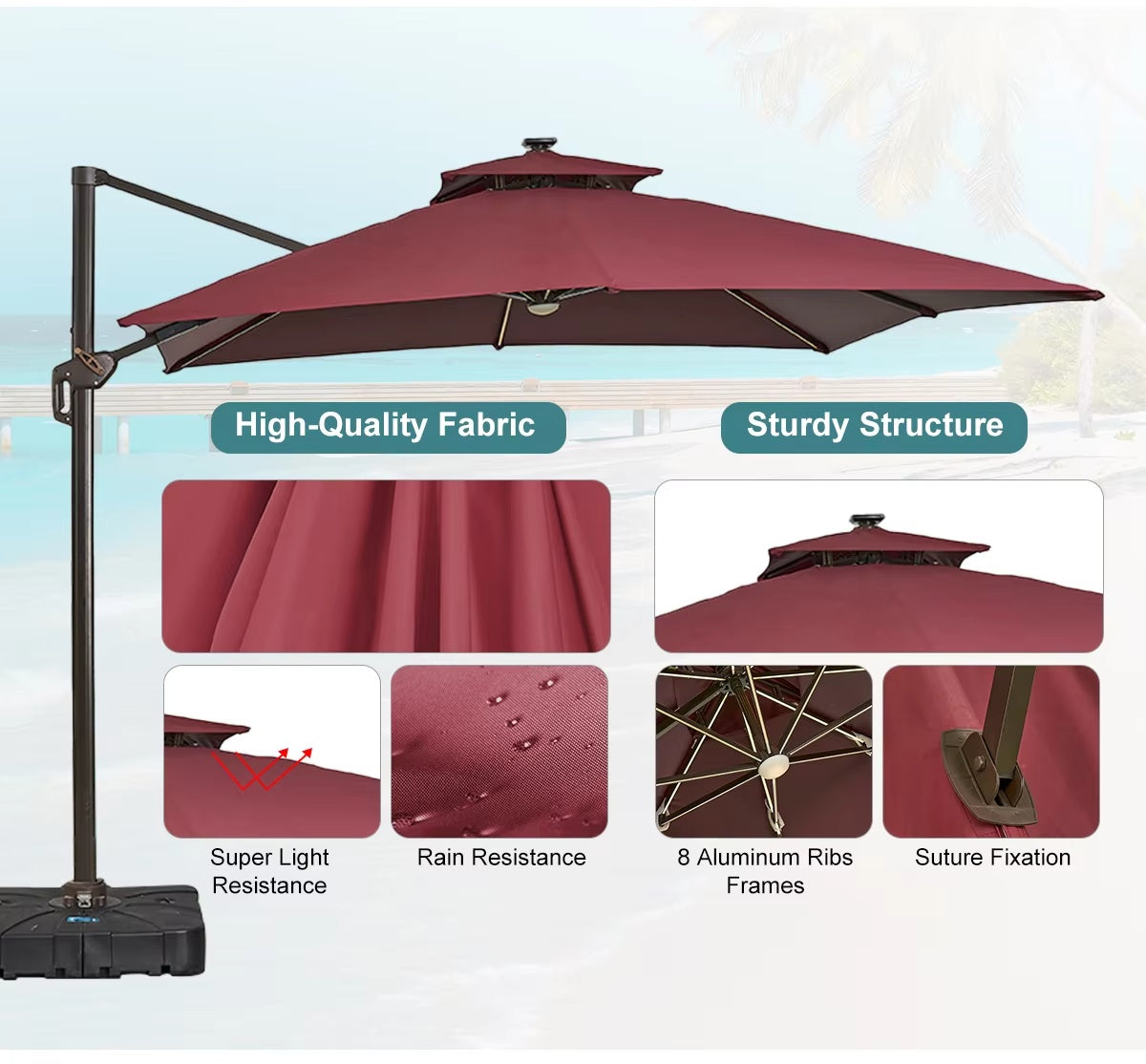 Outdoor Roman Umbrella Garden Villa Outdoor Umbrella
