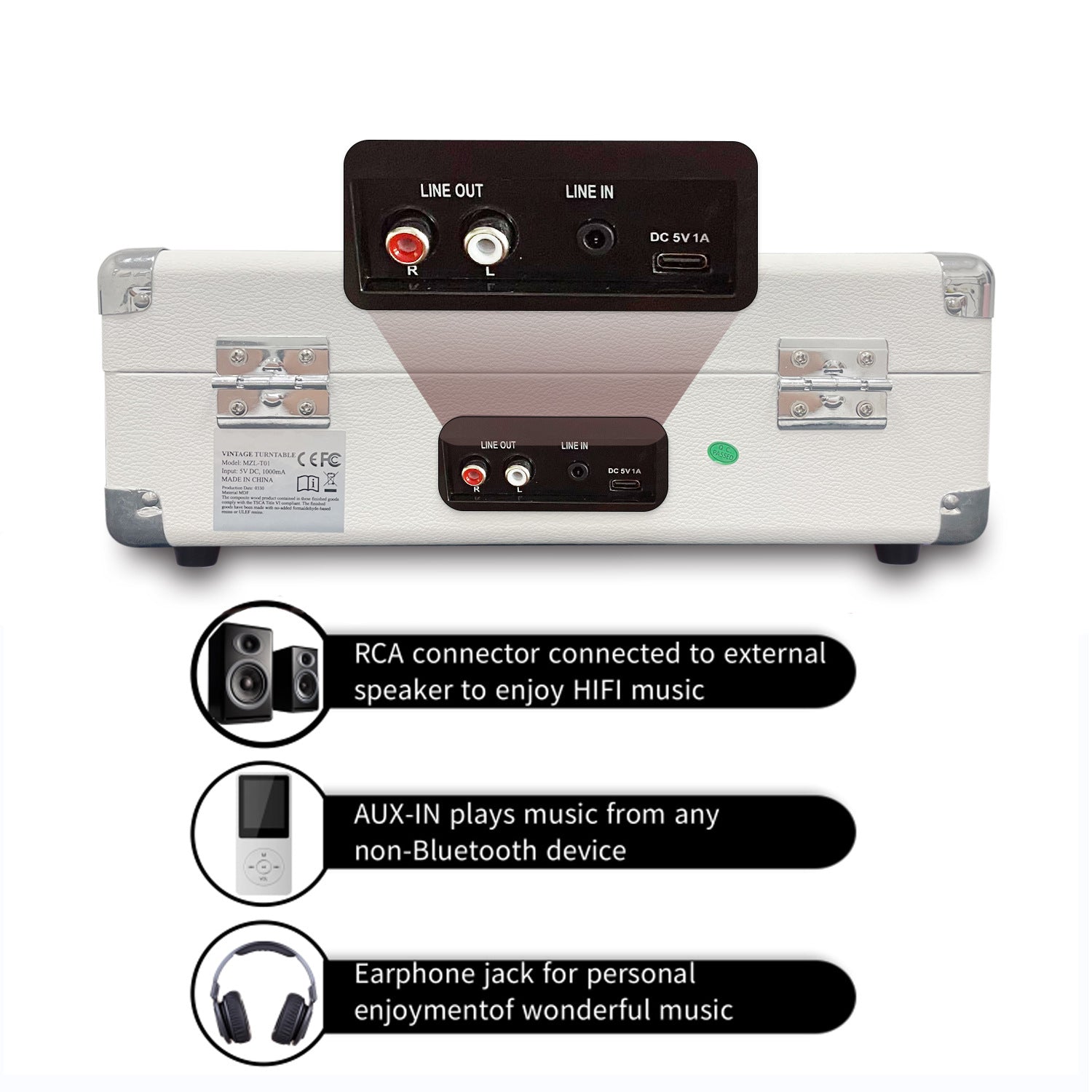 Vinyl Record Player - Phonograph Gift Bluetooth Speaker