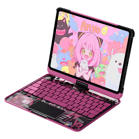 Transparent Rotating iPad Magic Keyboard Compatible with Apple Air5 One Pro Protective Case