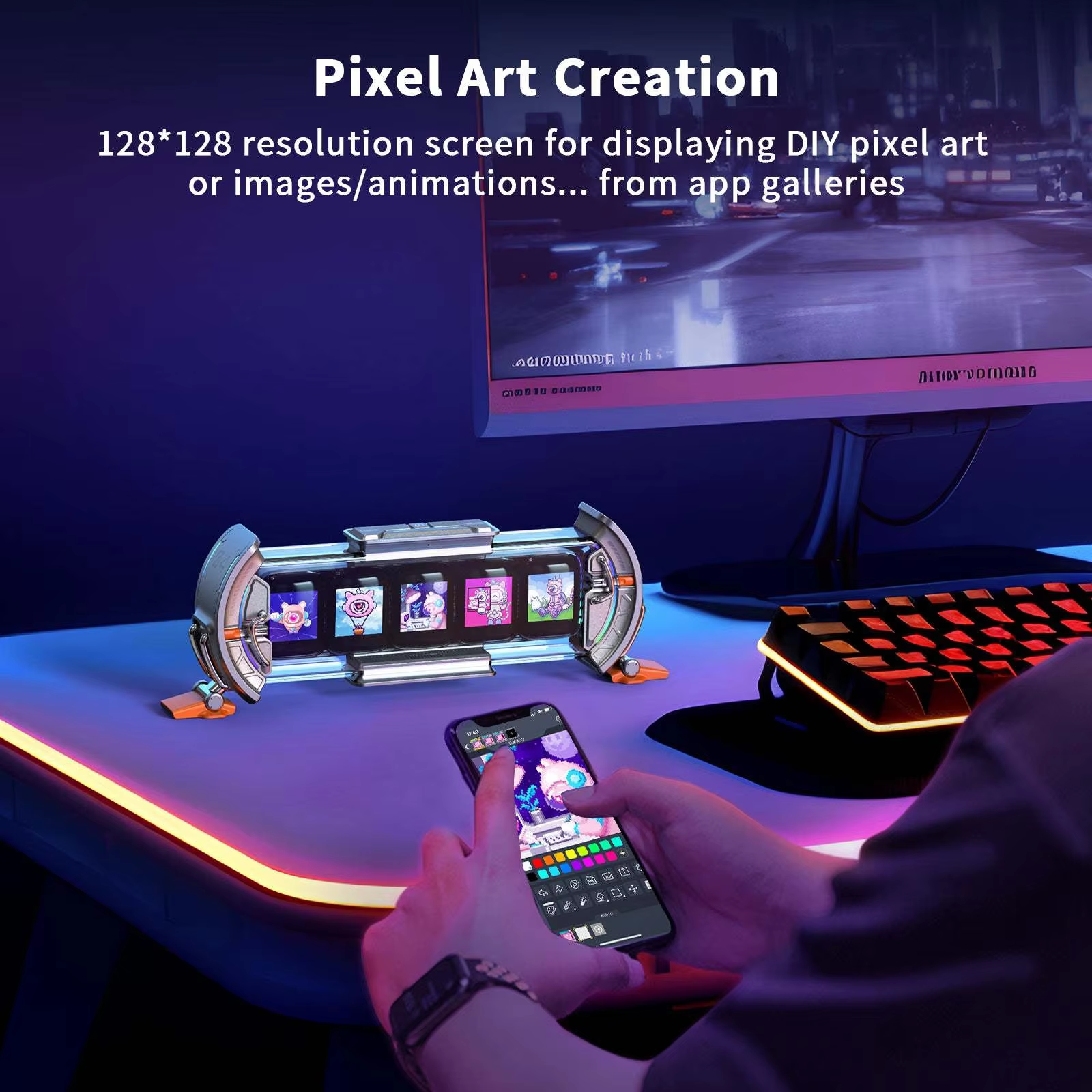 Divoom Times Gate Pixel Any Screen Glow Tube Clock Table Tower