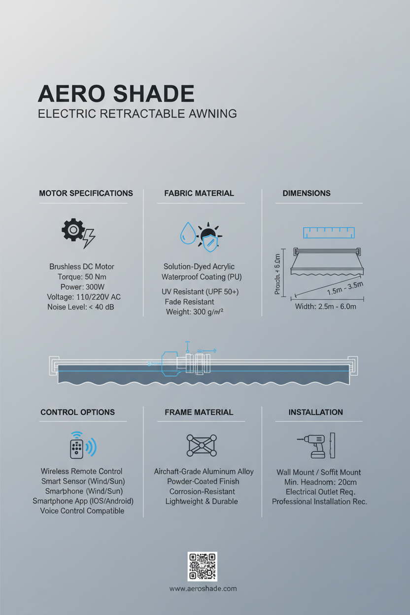 Electric Retractable Awning Specifications