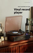 Vintage Gramophone Black Vinyl Record Player with Bluetooth Speaker