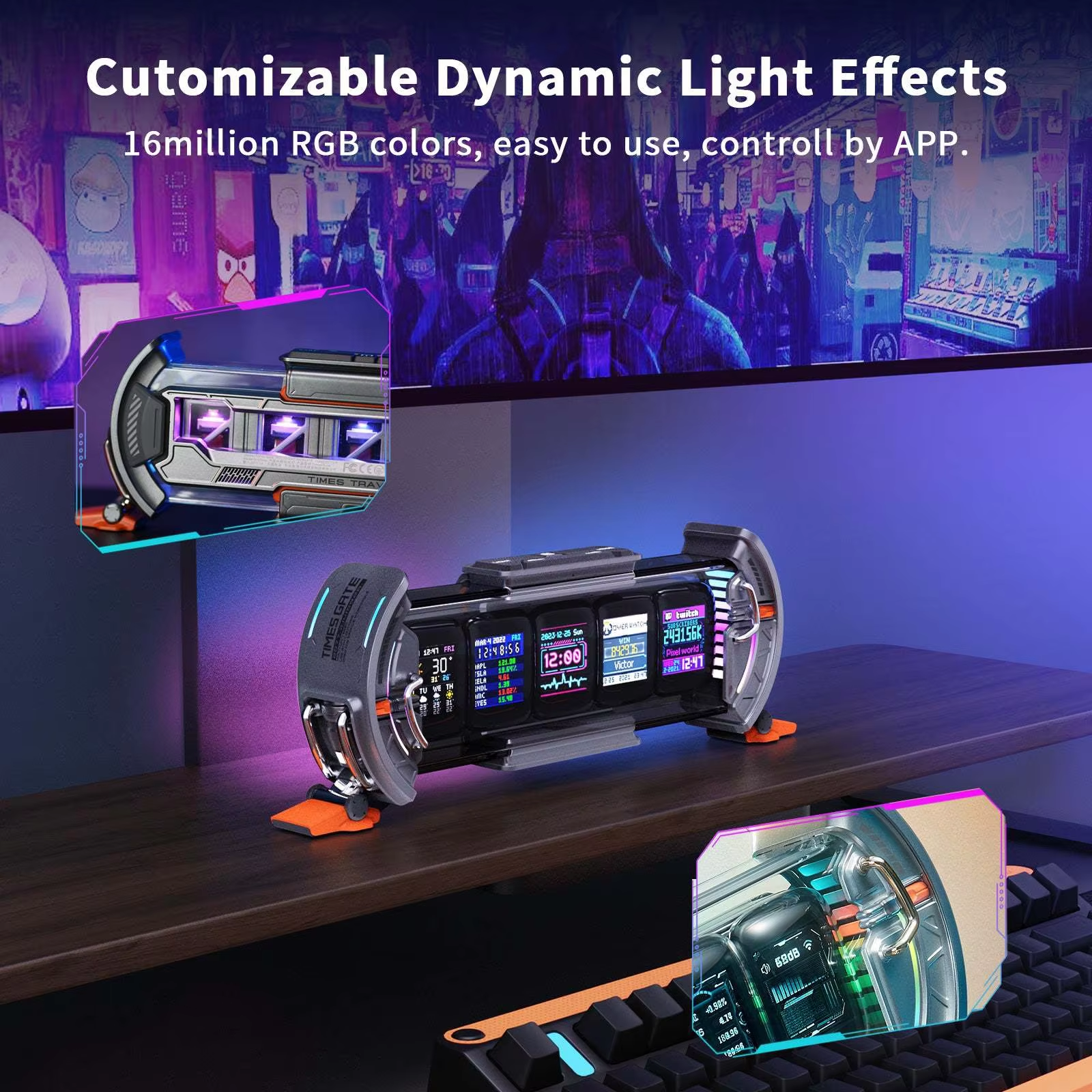 Divoom Times Gate Pixel Any Screen Glow Tube Clock Table Tower