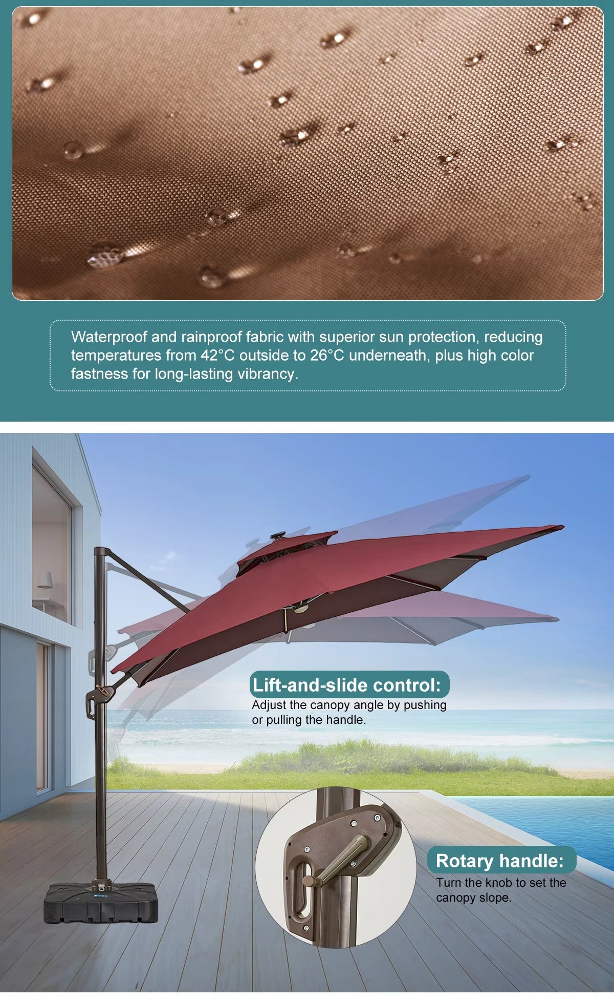 Outdoor Roman Umbrella Garden Villa Outdoor Umbrella